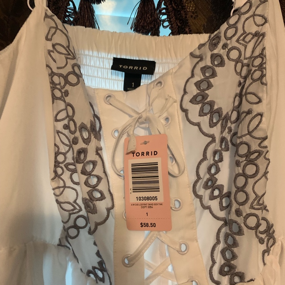 White and grey torrid dress